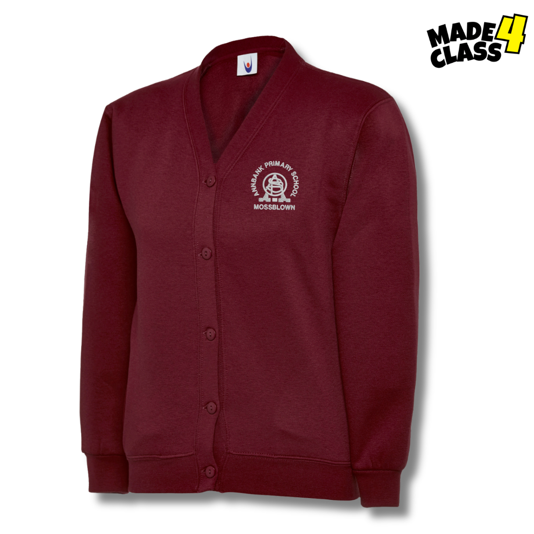 Annbank Primary UNEEK Classic School Cardigan Sweatshirt - Maroon