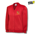 Ayr Grammar School UNEEK Classic School Cardigan Sweatshirt - Red