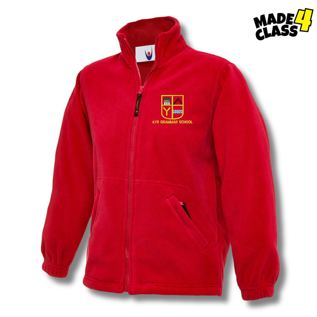 Ayr Grammar School UNEEK Classic School Fleece Jacket - Red