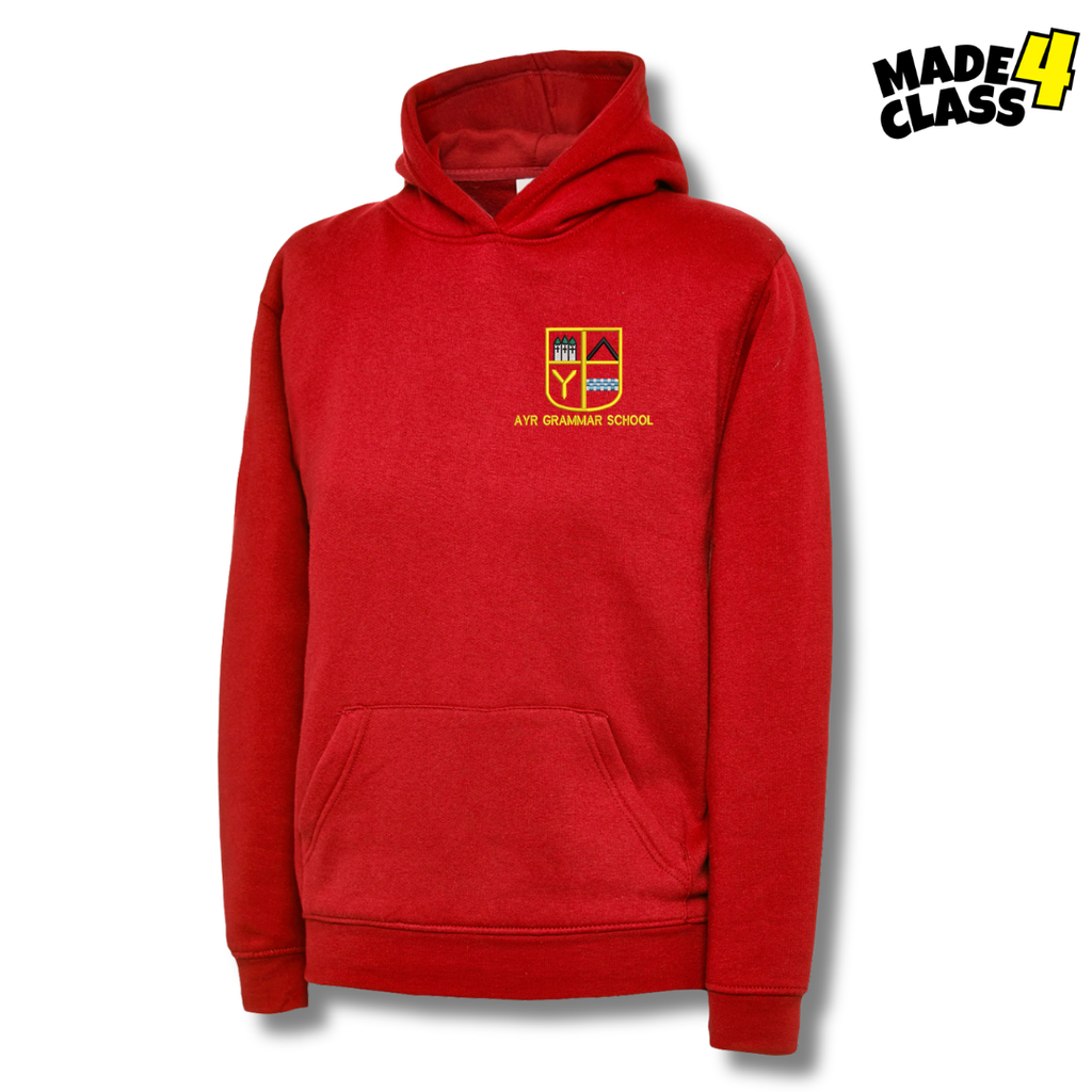 Ayr Grammar School UNEEK Classic School Hoodie - Red