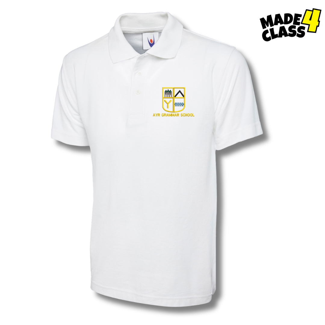 Ayr Grammar School UNEEK Classic Polo - White