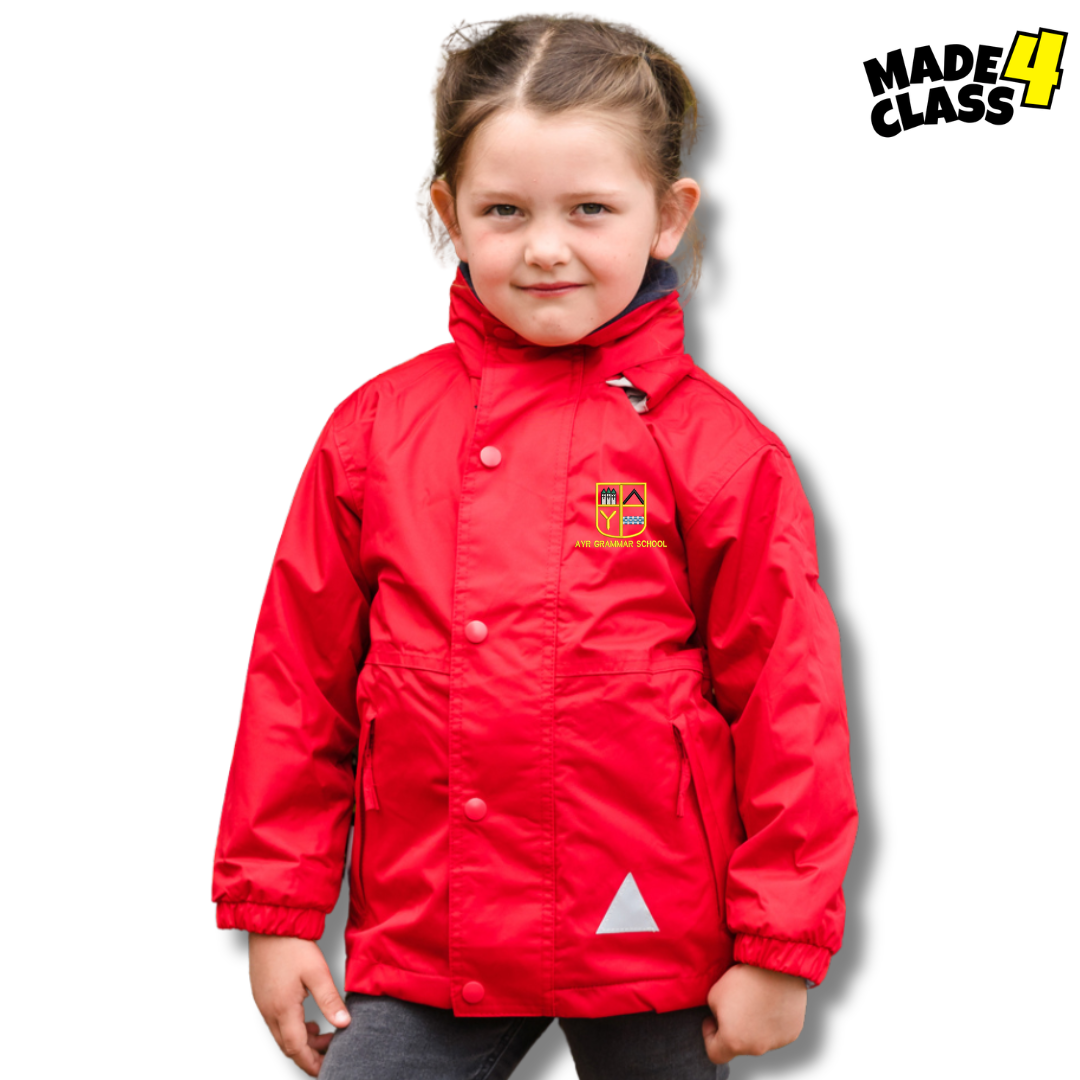 Ayr Grammar School Fleece Lined Storm Jacket - Red