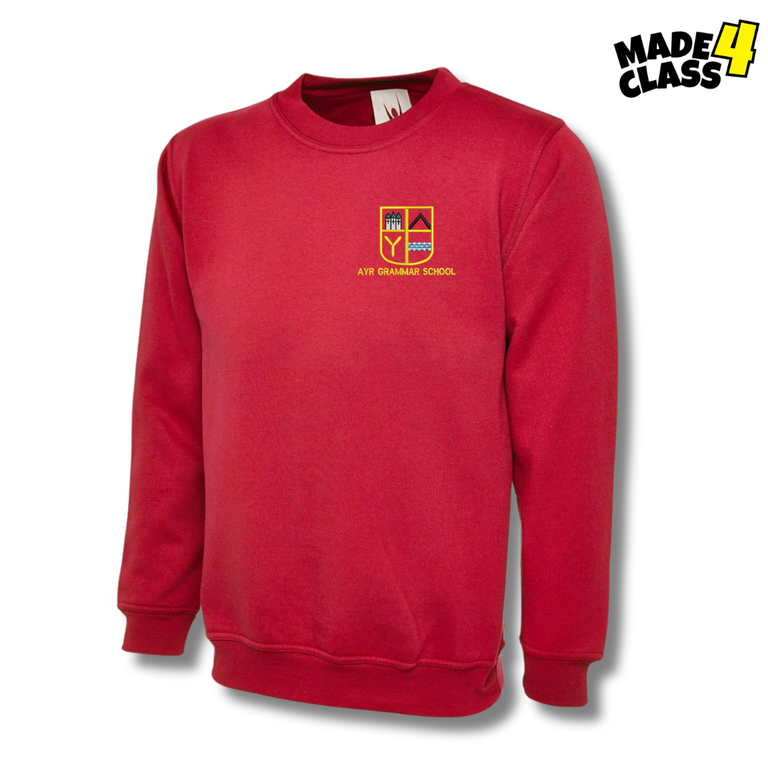 Ayr Grammar School UNEEK Classic School Sweatshirt - Red