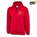 Ayr Grammar School UNEEK Classic School Zip Up Hoodie - Red