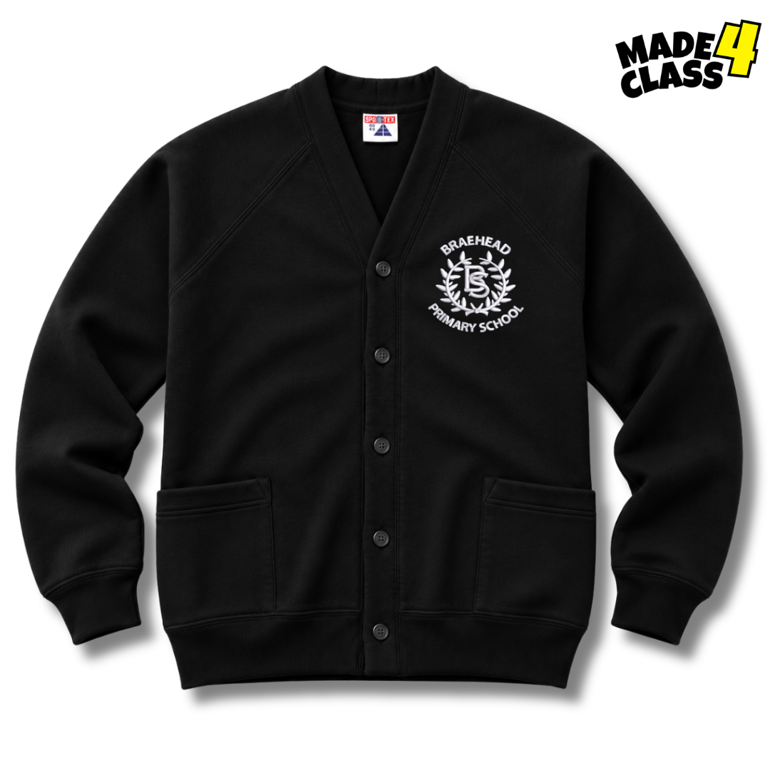 Braehead Primary Sportex Cardigan - Black