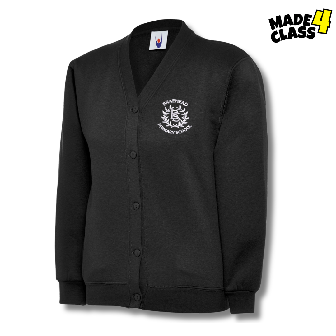 Braehead Primary UNEEK Classic School Cardigan Sweatshirt - Black