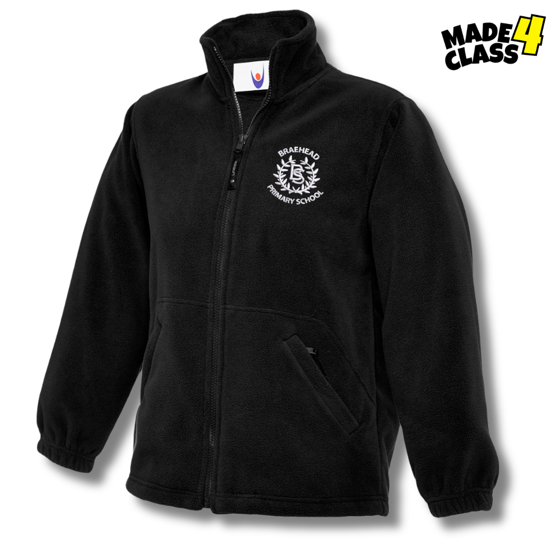 Braehead Primary UNEEK Classic School Fleece Jacket - Black
