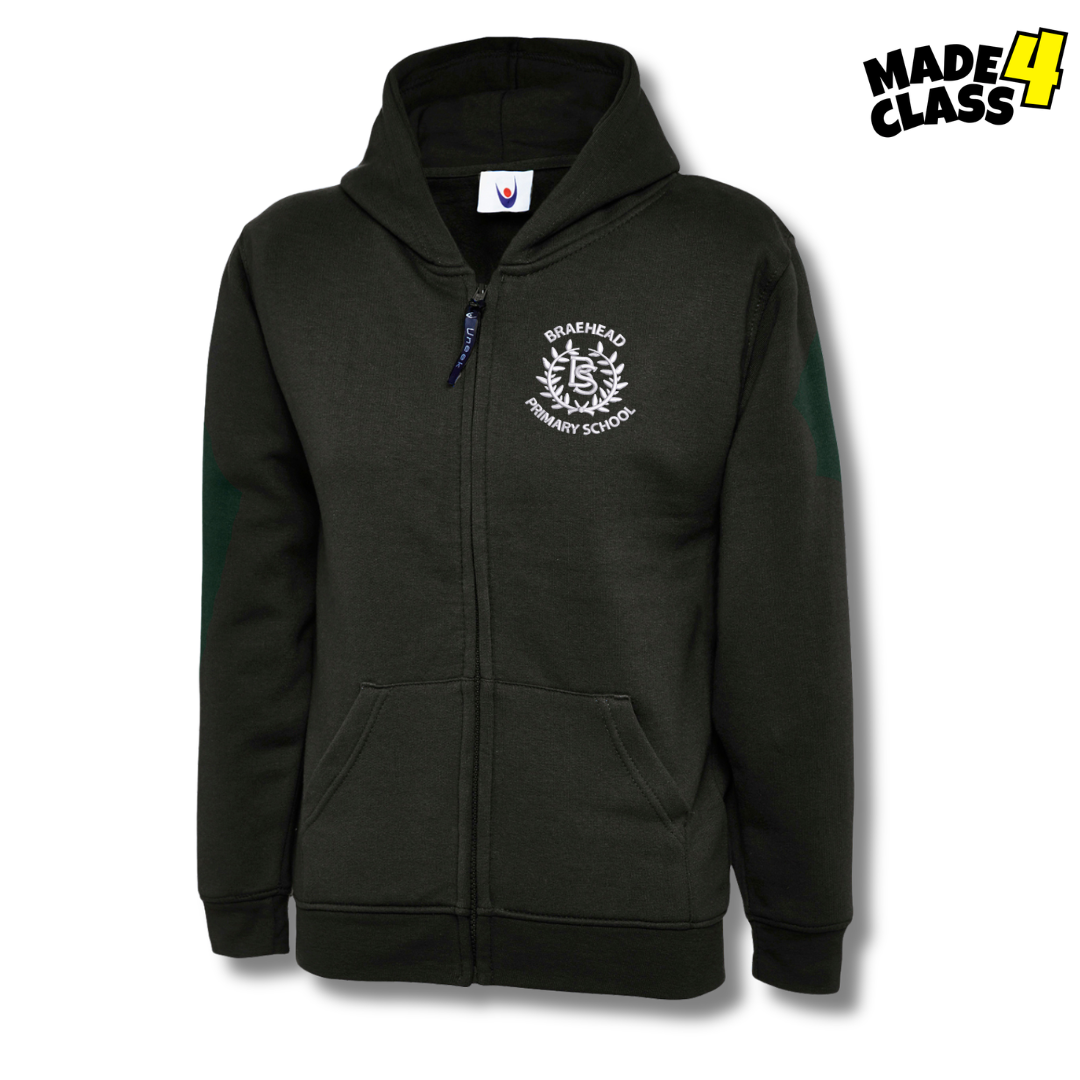 Braehead Primary UNEEK Classic School Zip Up Hoodie - Black