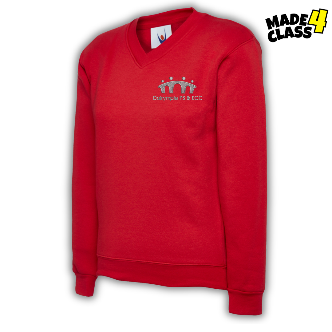 Dalrymple Primary School UNEEK Classic School V-Neck Sweatshirt - Red
