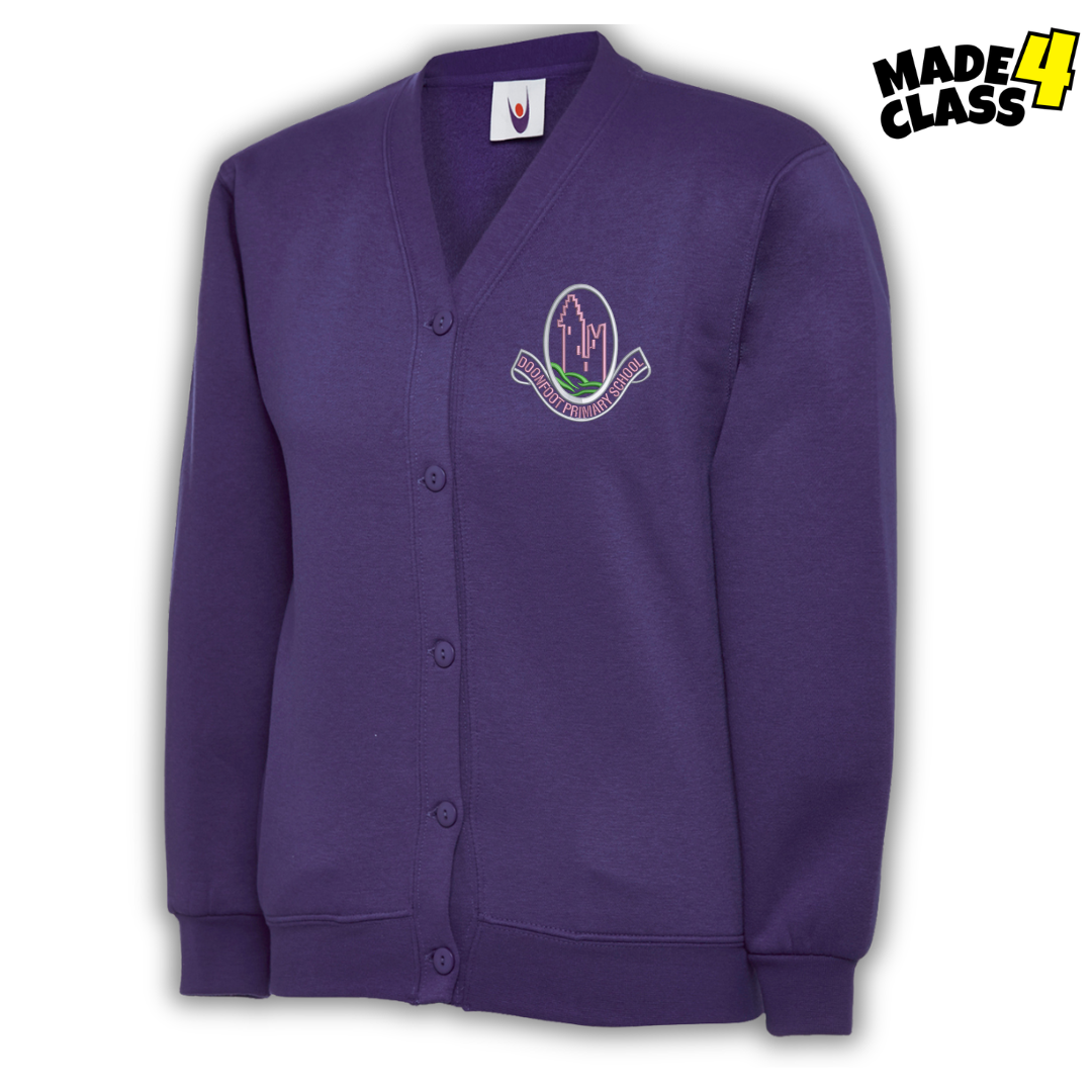 Doonfoot Primary UNEEK Classic School Cardigan Sweatshirt - Purple