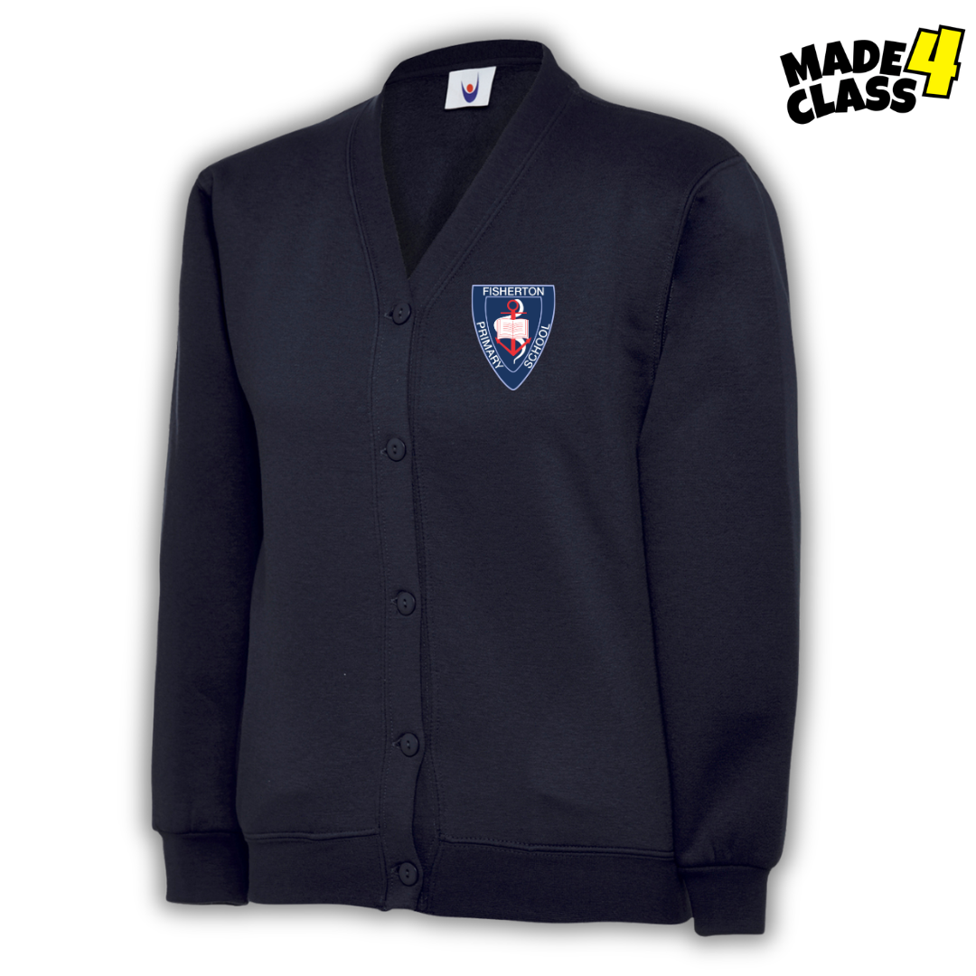 Fisherton Primary UNEEK Classic School Cardigan Sweatshirt - Navy