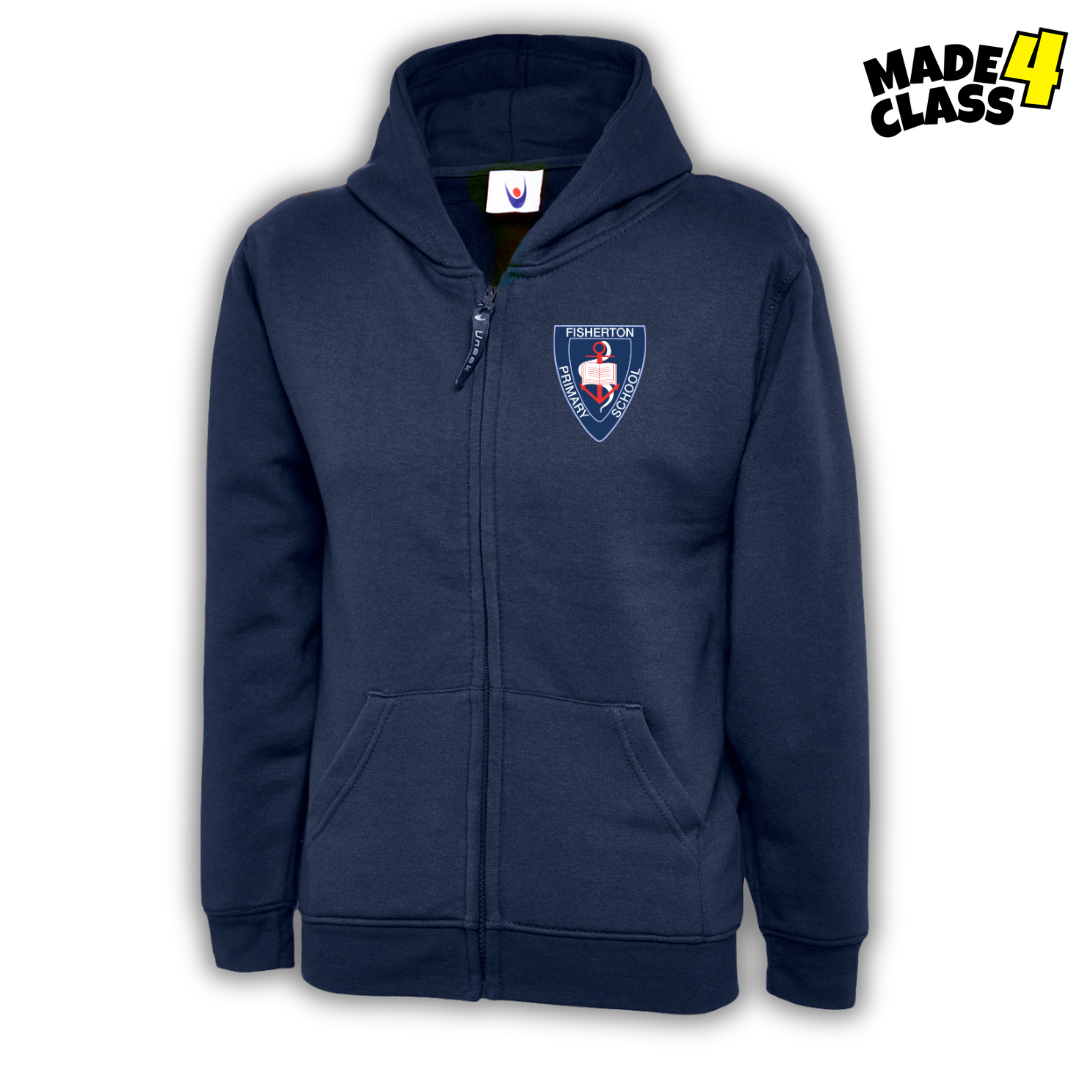 Fisherton Primary UNEEK Classic School Zip Up Hoodie - Navy