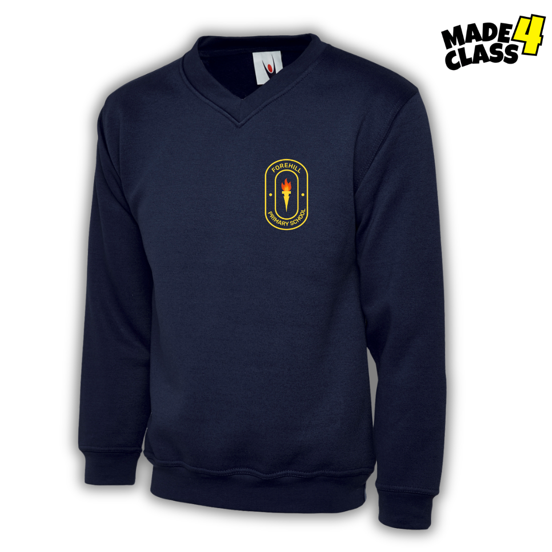 Forehill Primary UNEEK Classic School V-Neck Sweatshirt - Navy
