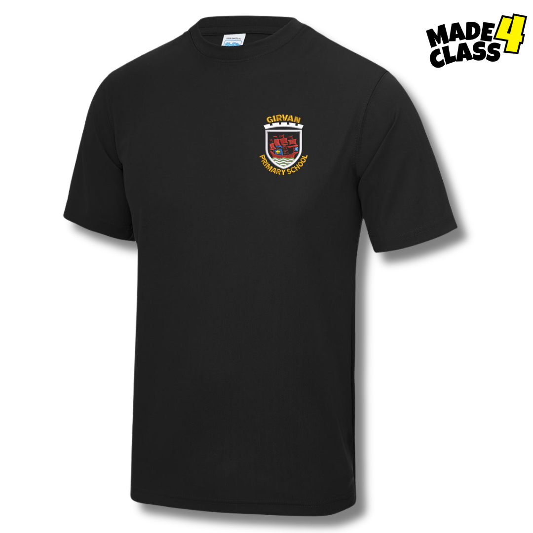Girvan Primary Sports Tee - Black