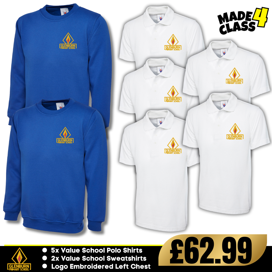 Glenburn Primary School Uneek Value Schoolwear Bundle
