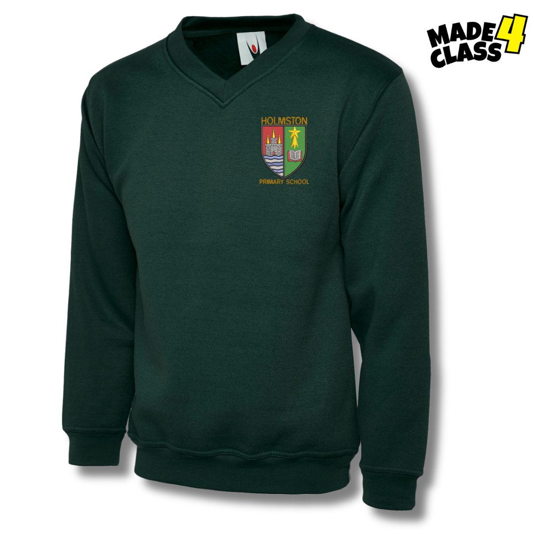 Holmston Primary UNEEK Classic School V-Neck Sweatshirt - Bottle