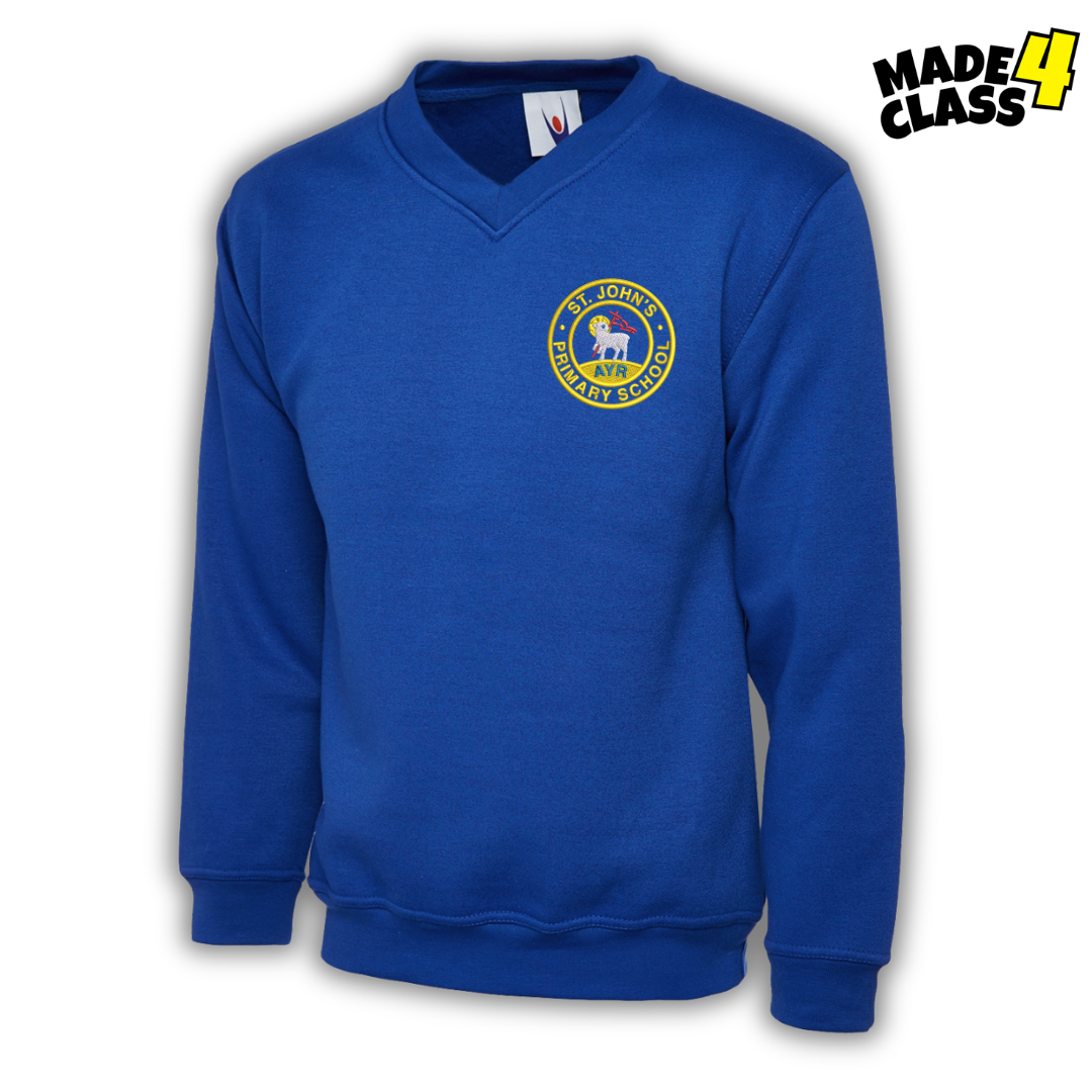 St John's Primary UNEEK Classic School V-Neck Sweatshirt - Royal