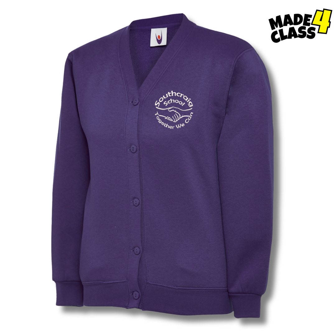 Southcraig Primary School UNEEK Classic School Cardigan Sweatshirt - Purple