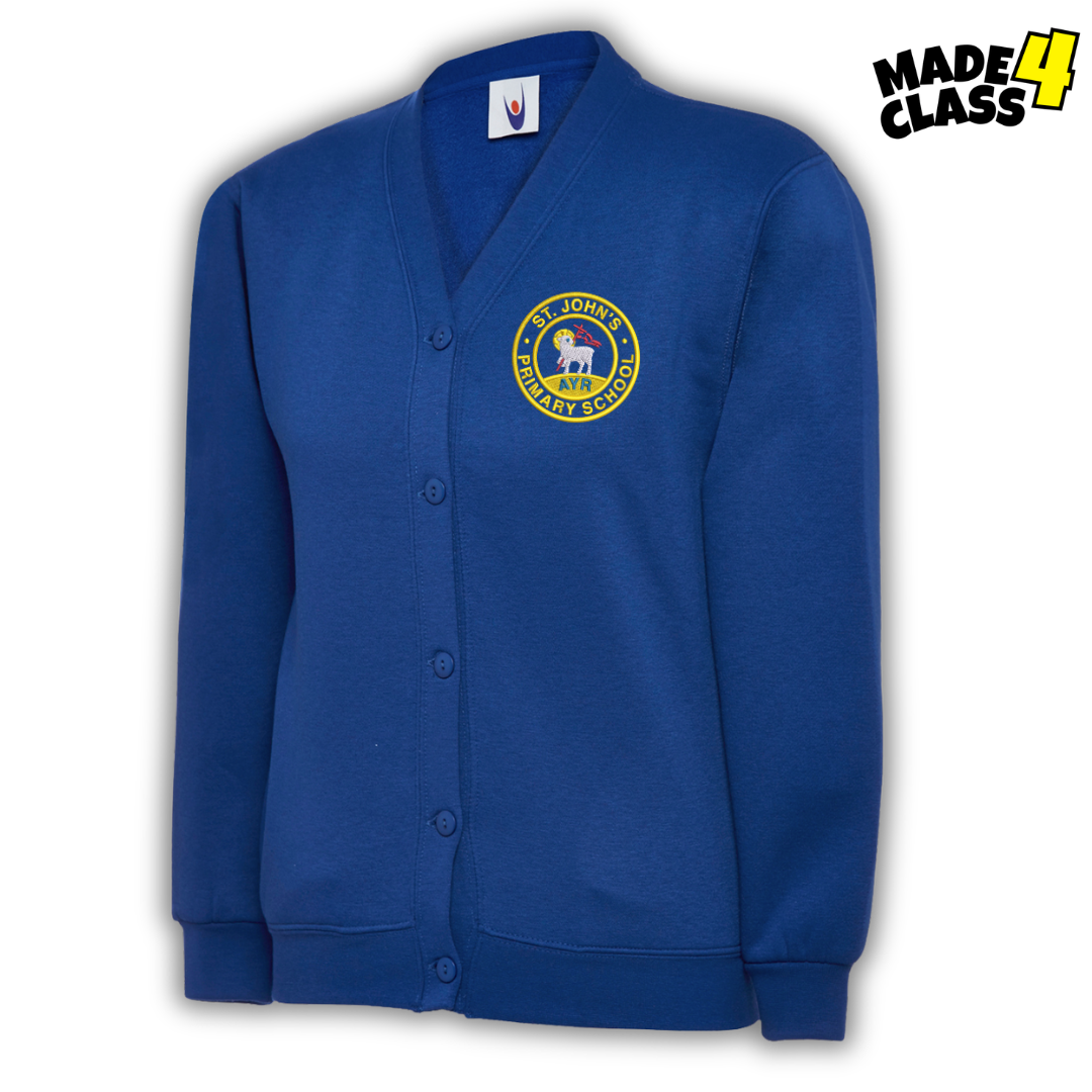 St John's Primary UNEEK Classic School Cardigan Sweatshirt - Royal