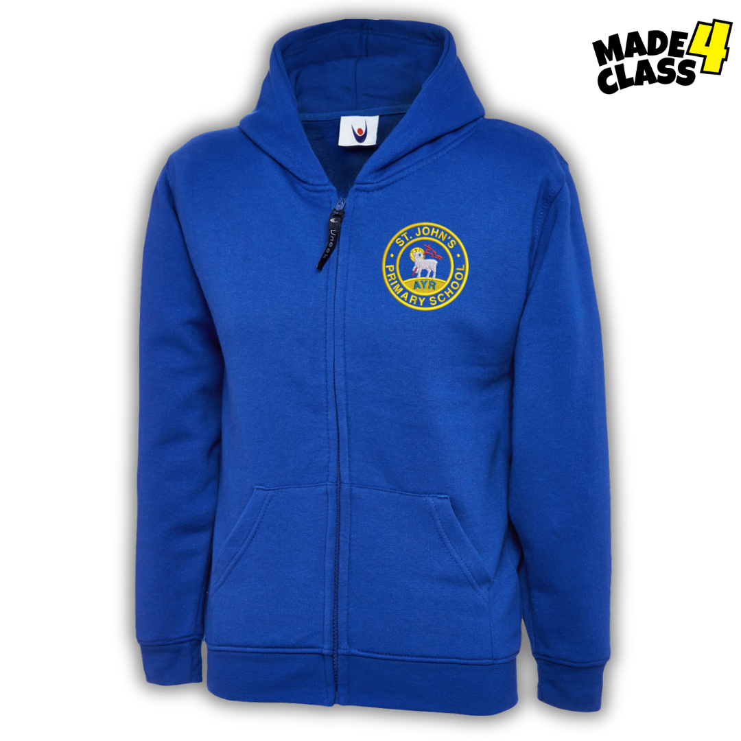 St John's Primary UNEEK Classic School Zip Up Hoodie - Royal