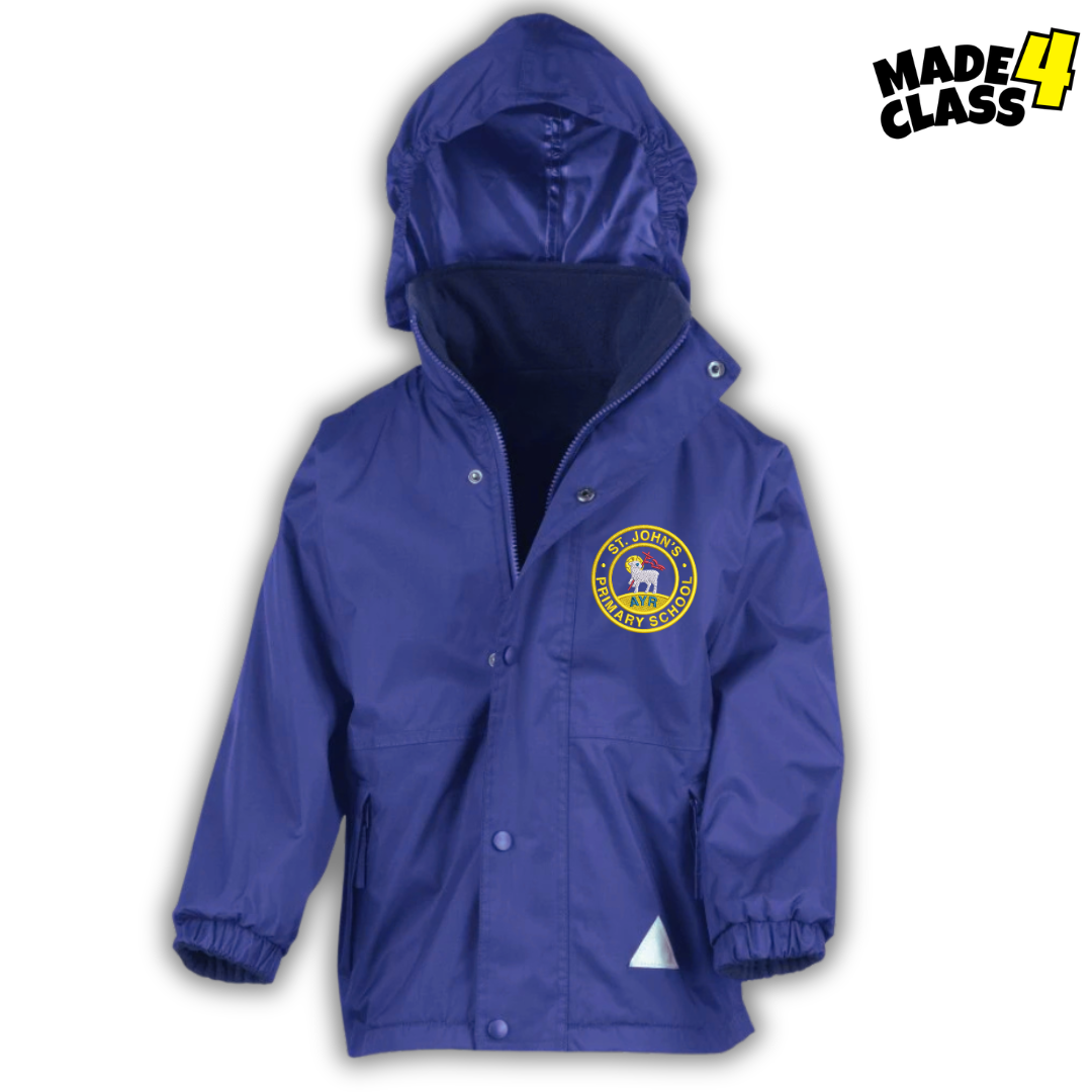 St John's Primary Fleece Lined Storm Jacket - Royal