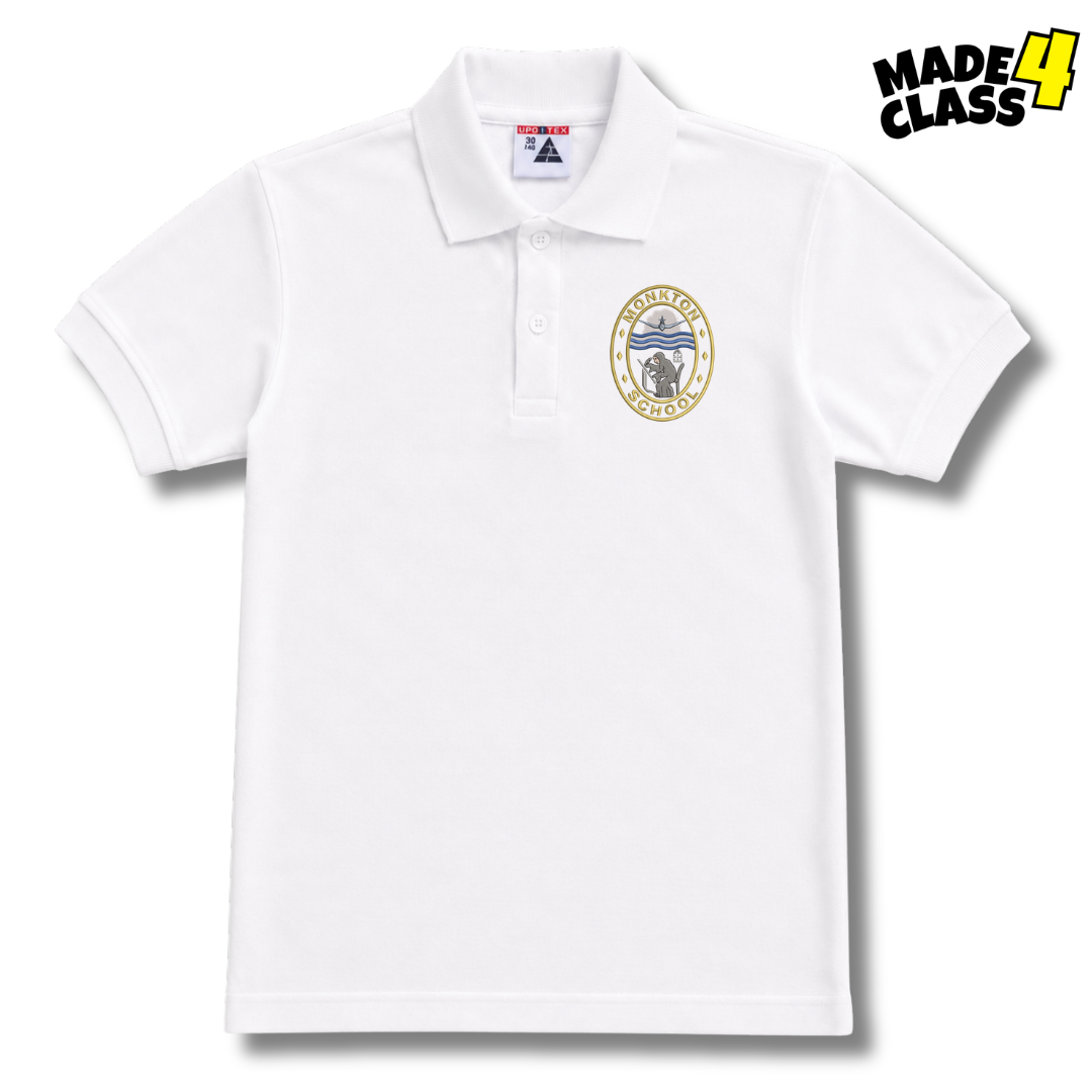 Monkton Primary School Sportex Polo Shirt - White