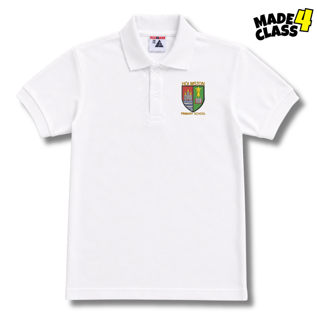Holmston Primary School Sportex Polo Shirt - White